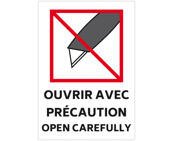 étiquette colis ouvrir avec précaution