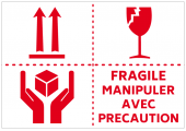 étiquette colis manipuler avec précaution