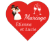 étiquettes dragées mariage coeur rouge