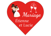 étiquettes dragées mariage coeur rouge