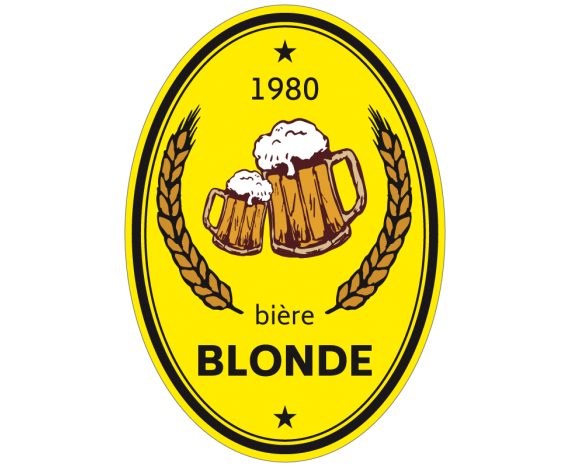 étiquette autocollante bière blonde