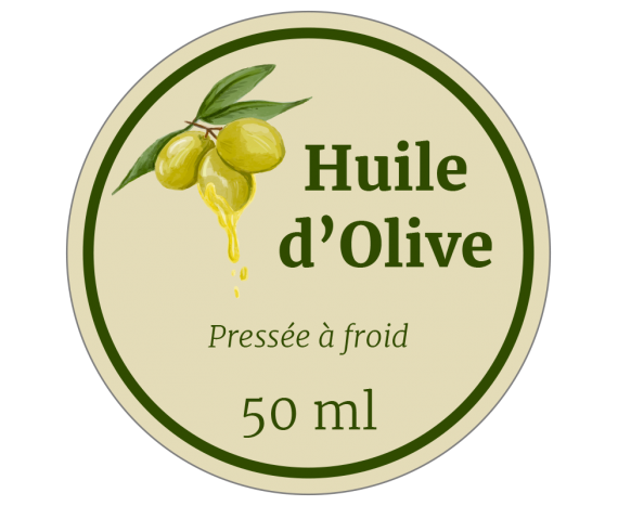étiquette autocollante huile d'olive pressée à froid