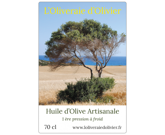 étiquette adhésive bouteille huile d'olive