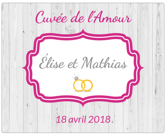 Étiquette autocollante bouteille mariage - Impression en ligne