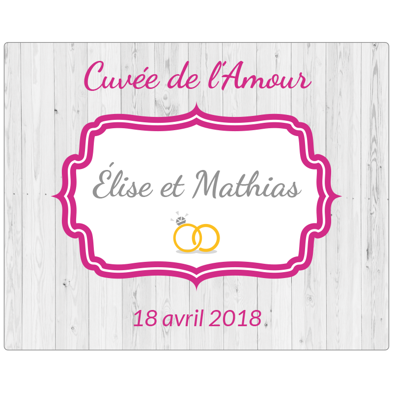 Étiquette autocollante bouteille mariage - Impression en ligne