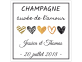 étiquettes adhésives champagne mariage