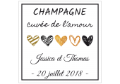 étiquettes adhésives champagne mariage
