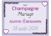 Étiquette autocollante Champagne brut mariage