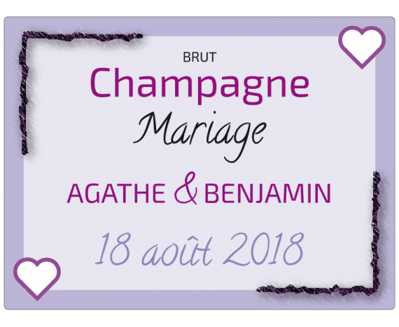 Étiquette autocollante Champagne brut mariage