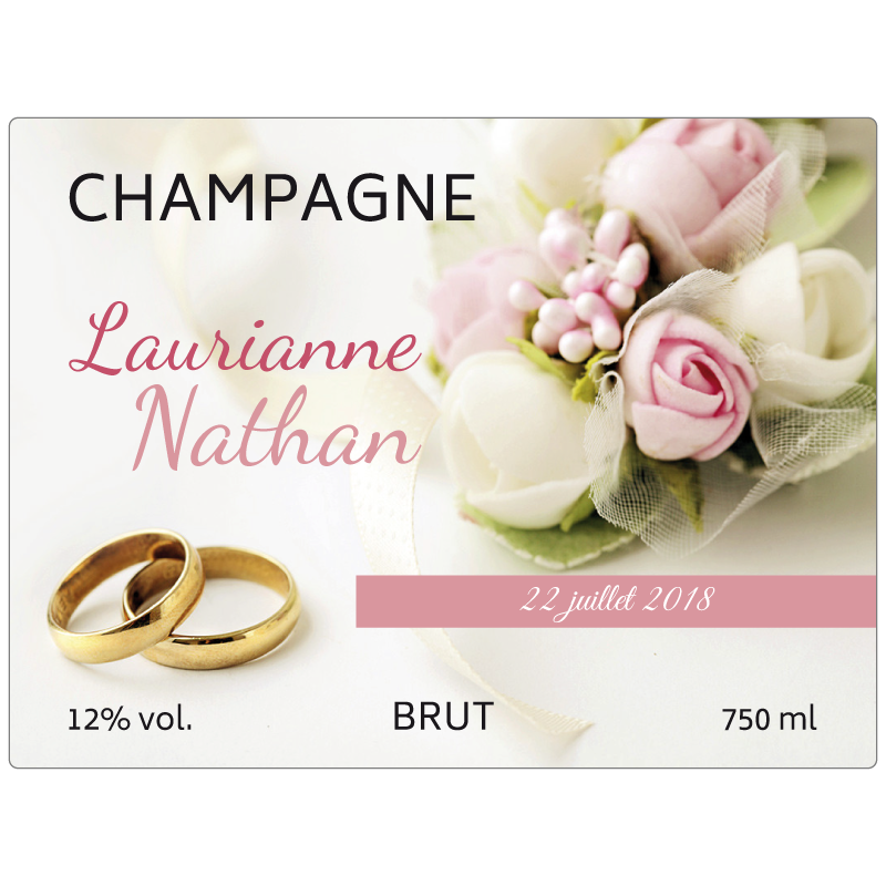 Etiquettes Personnalisées Mariage - Etiquettes Personnalisées Bouteille  Champagne