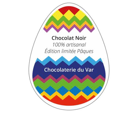 étiquette autocollante chocolaterie pâques