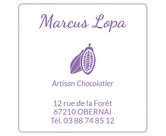 étiquette artisan chocolatier