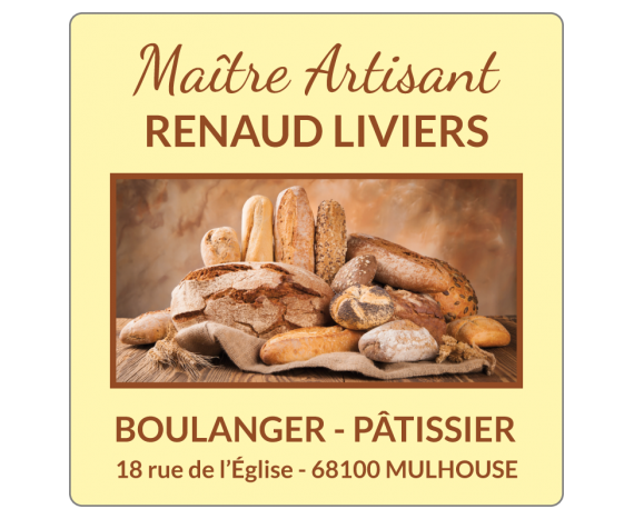 étiquette autocollante boulanger personnalisable