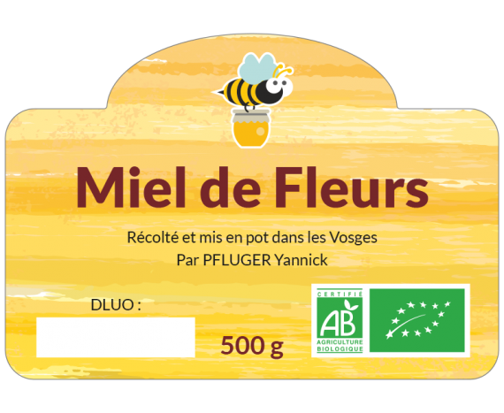 étiquette miel de fleurs