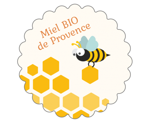 étiquette couvercle pot de miel bio