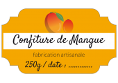 étiquette confiture mangue orange