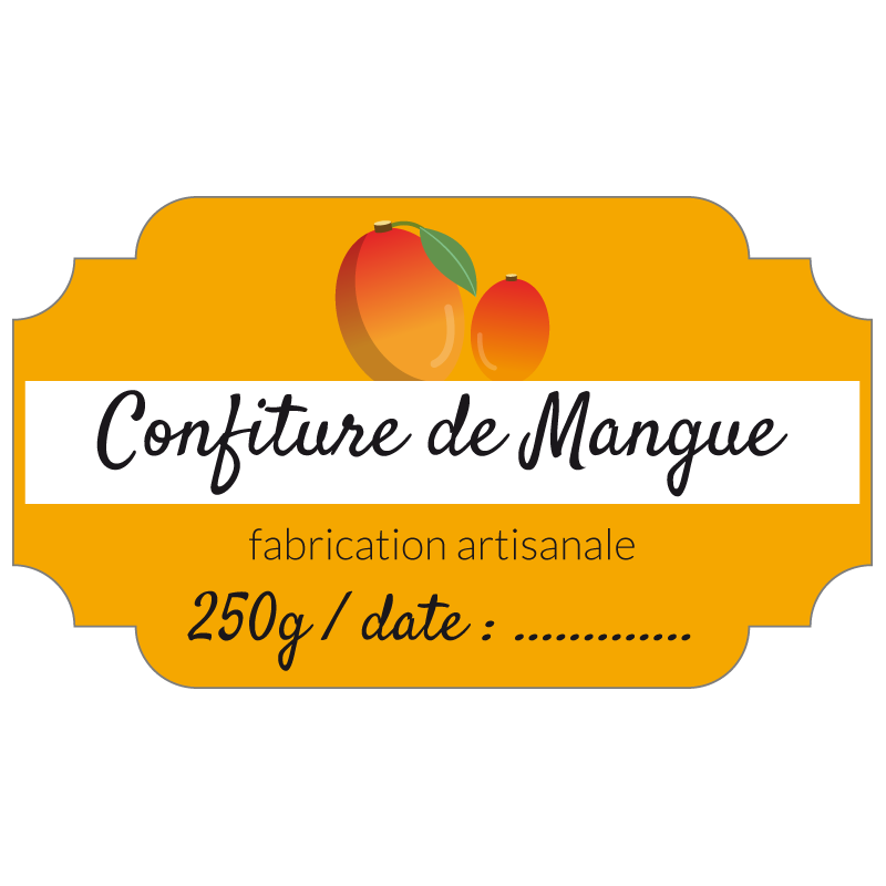 Étiquette confiture mangue - Autocollant personnalisé avec LabelPix