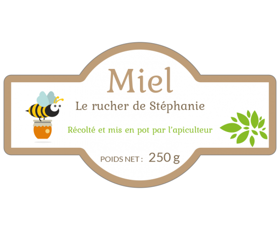 étiquette adhésive pot de miel