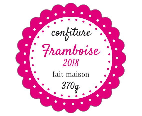 étiquette adhésive confiture framboise