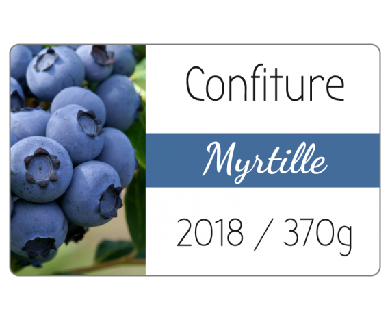 étiquette adhésive confiture myrtille