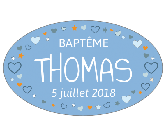 autocollant baptême dragées