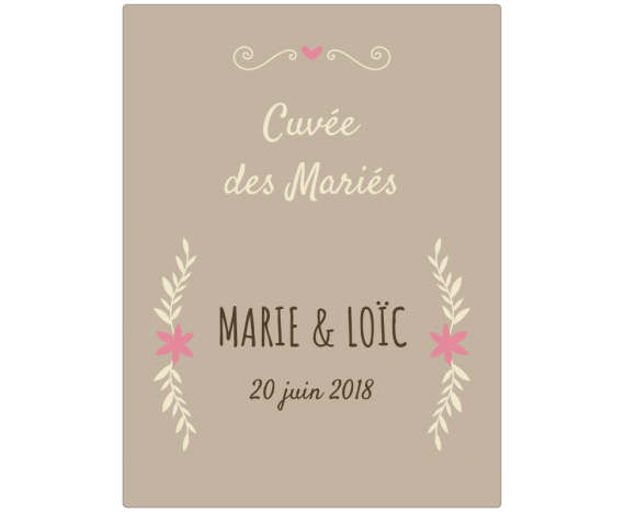 autocollant mariage pour bouteille