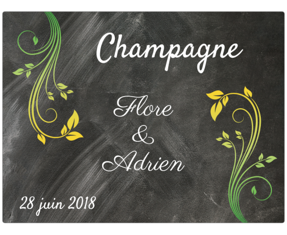 autocollant champagne mariage 2018