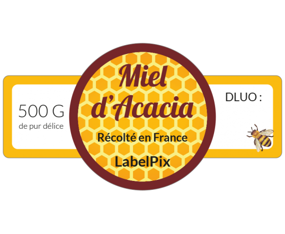 étiquette pot de miel acacia 500g