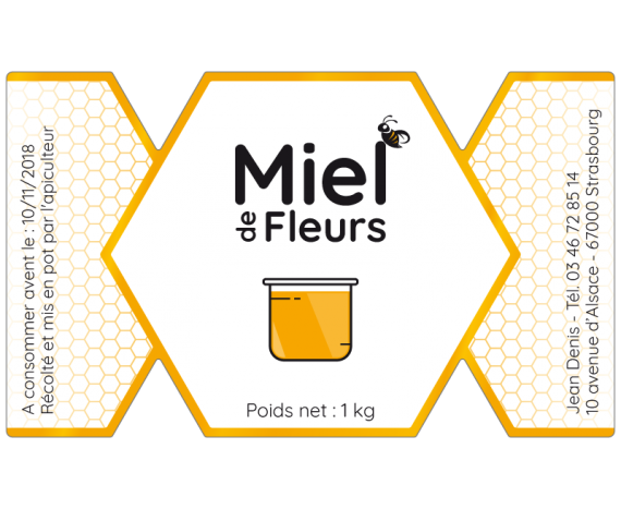 étiquette de miel forme de bonbon