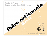 étiquette de bière blanc/beige