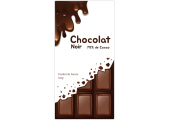 étiquette de chocolat fond blanc