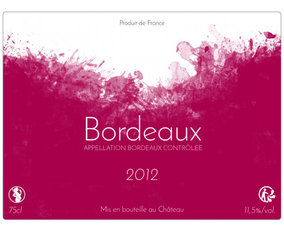 étiquette vin de bordeaux 2012