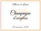 étiquette de Champagne pour mariage avec diamant