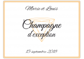 étiquette de Champagne pour mariage avec diamant
