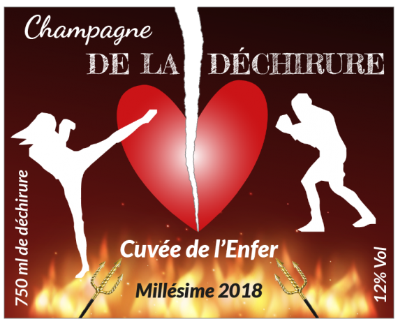 étiquette champagne déchirure