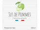 étiquette jus de pommes artisanal 330 ml