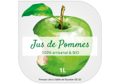 étiquette jus de fruits pomme originale