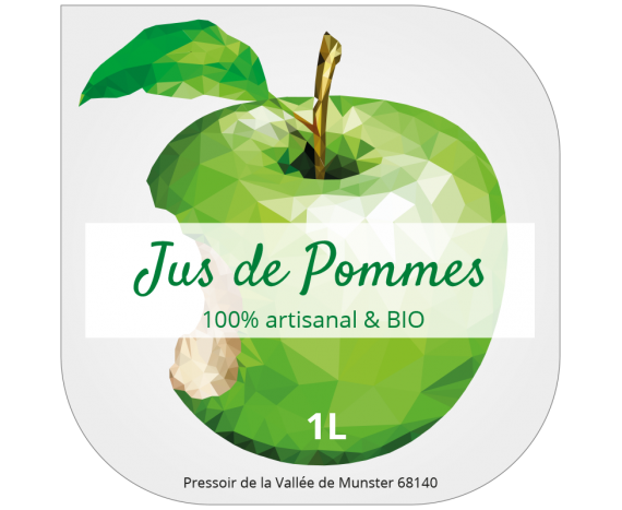 étiquette jus de fruits pomme originale