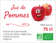 étiquette adhésive jus de pommes