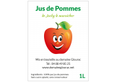 étiquette bouteille jus de pommes