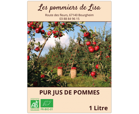 Autocollant jus de pommes 1L