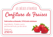 Étiquette autocollante confiture fraise