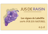 étiquette autocollante jus de raisin