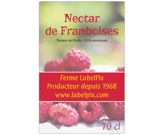 étiquette nectar de framboises