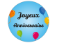 Étiquette rond joyeux anniversaire