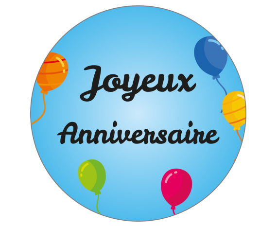 Étiquette rond joyeux anniversaire