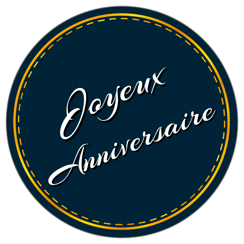 Etiquette Ronde Joyeux Anniversaire Impression En Ligne Labelpix