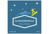 étiquette bière bleue avec snowboarder