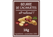 étiquette autocollante beurre de cacahuètes