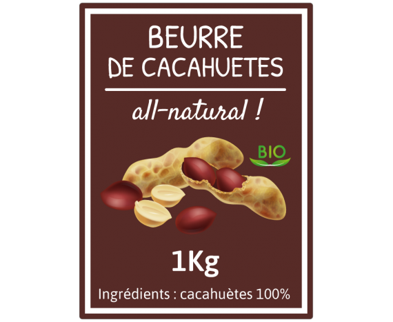 étiquette autocollante beurre de cacahuètes